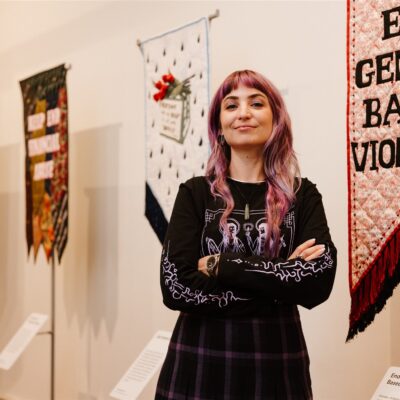 Artist Tal Fitzpatrick - Changemakers: Crafting a Difference Exhibition QVWC - Photographer Breanna Dunbar
